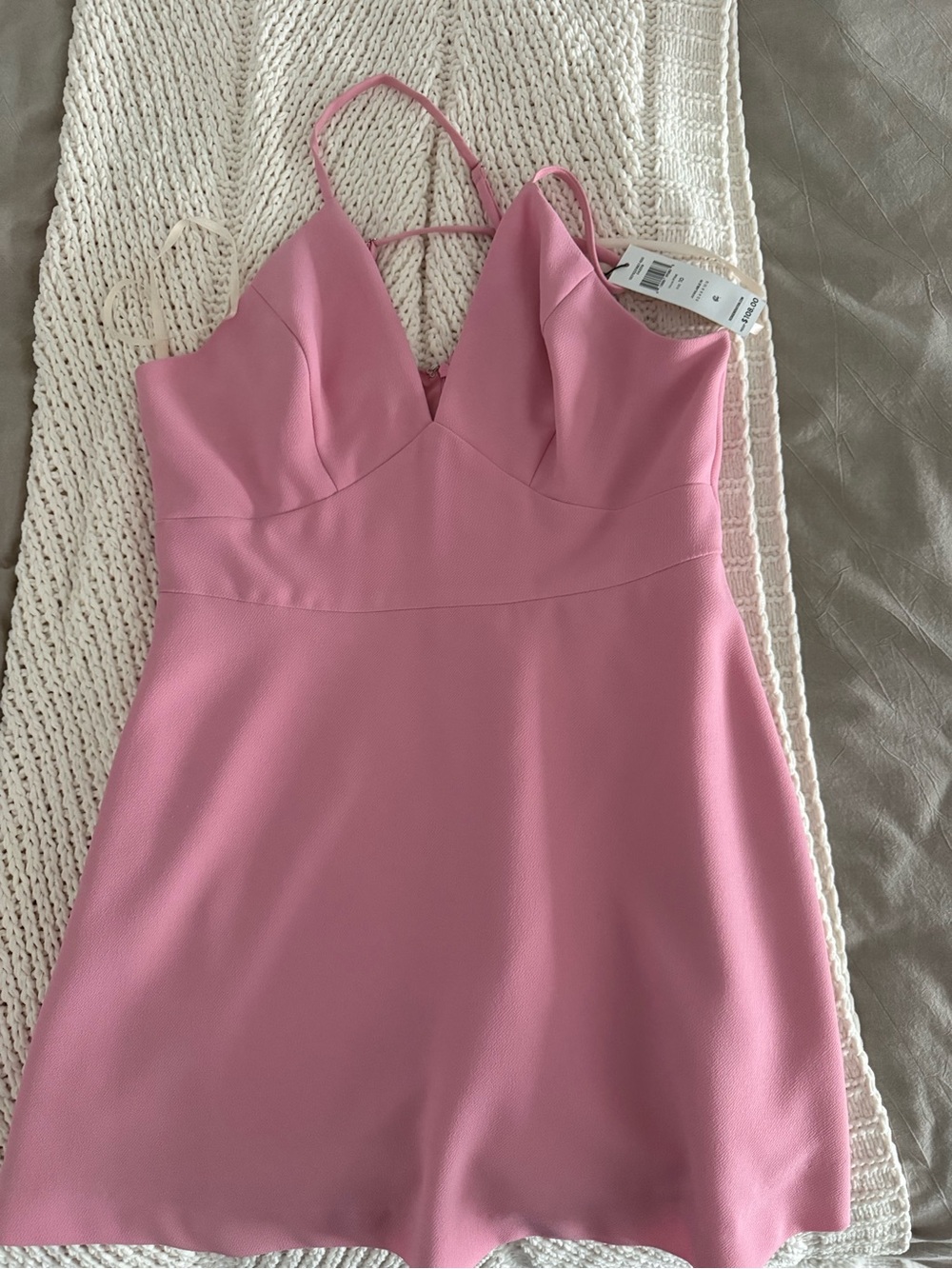 BCBGeneration Pink V-Neck Strappy Slip Dress